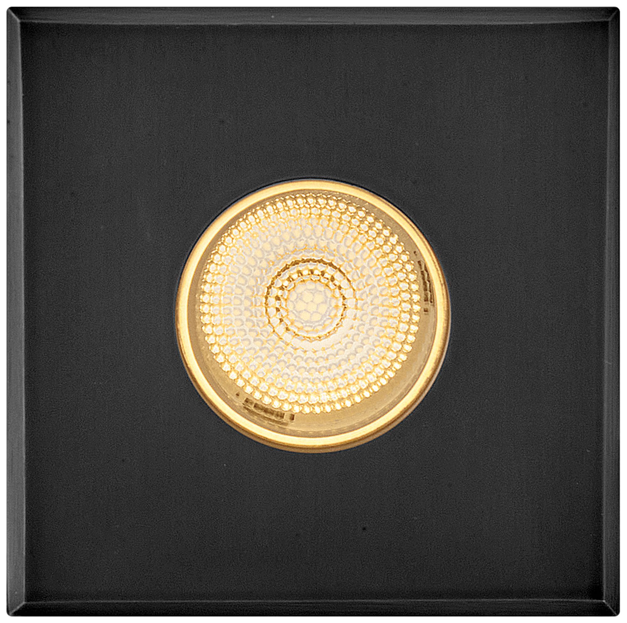 Hinkley Sparta Dot Larg LED Square Button Light 2.25" Stainless Steel Black