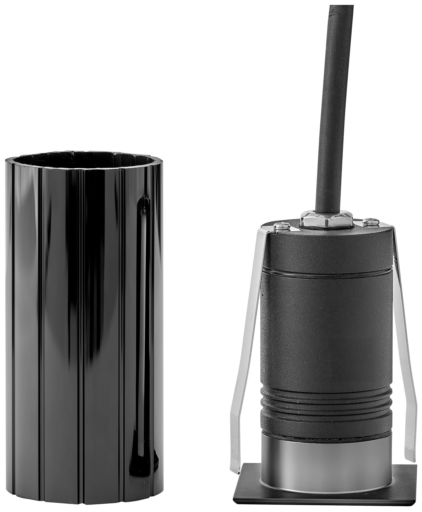 Image 4 Hinkley Sparta Dot Larg LED Square Button Light 2.25" Stainless Steel Black more views
