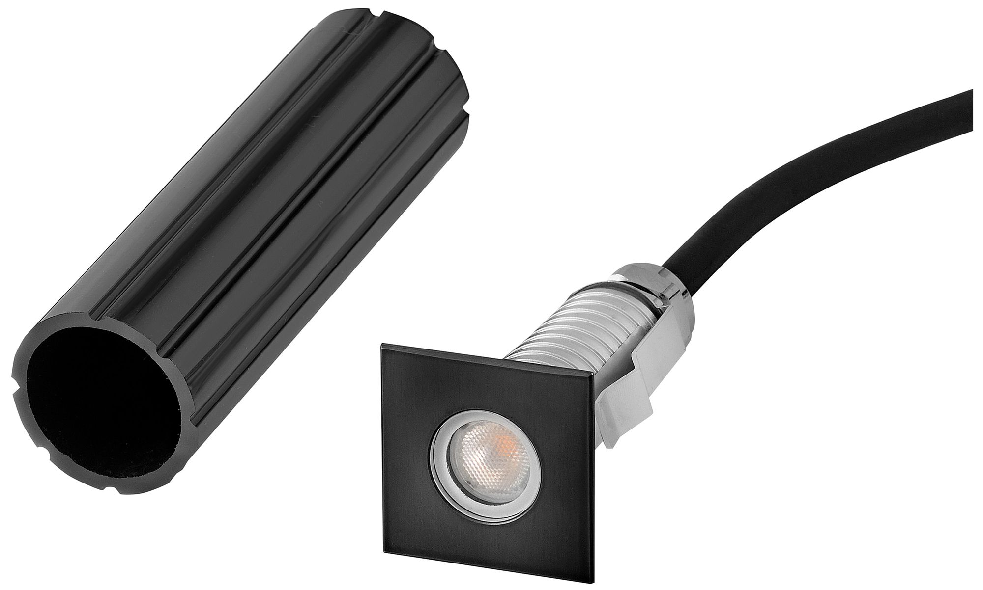 Image 3 Hinkley Sparta Dot Small LED Square Button Light 1.5" Stainless Steel Black more views