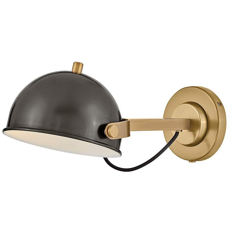 Image 1 Hinkley Spence Black Oxide with Brass Swing Arm Wall Lamp