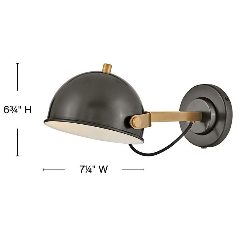 Image 3 Hinkley Spence Black Oxide with Brass Swing Arm Wall Lamp more views