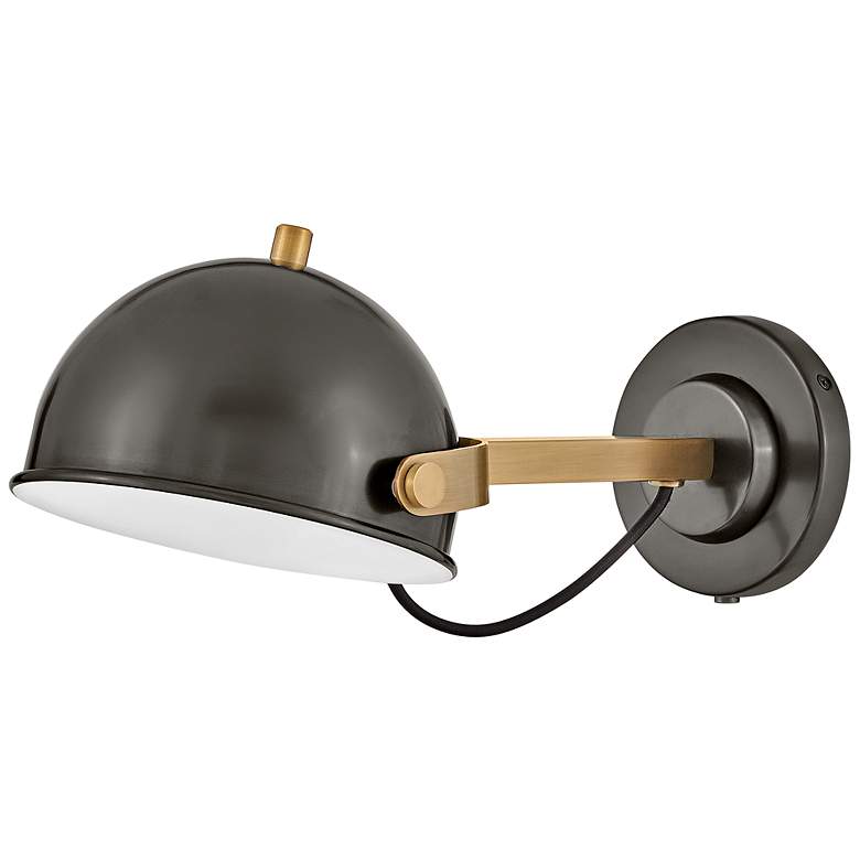 Image 7 Hinkley Spence Black Oxide with Brass Swing Arm Wall Lamp more views