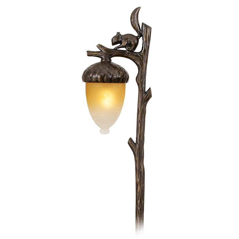 Image 2 Hinkley Squirrel and Acorn 22" High Amber and Bronze Landscape Light