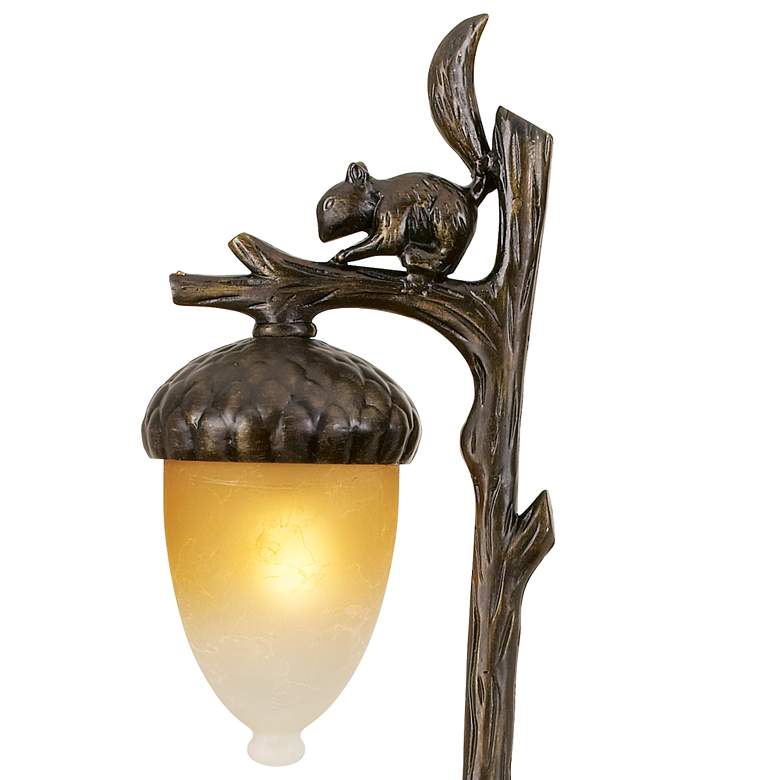 Image 3 Hinkley Squirrel and Acorn 22" High Amber and Bronze Landscape Light more views
