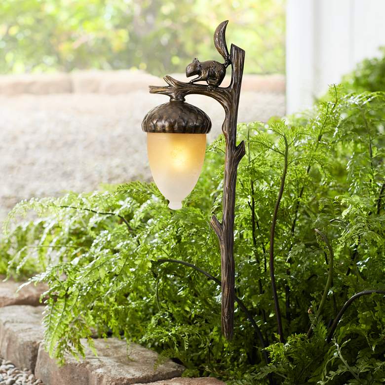 Image 1 Hinkley Squirrel and Acorn 22 inch High Bronze Landscape Light