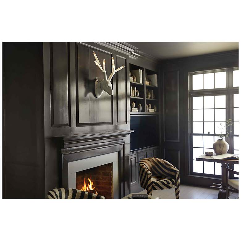 Image 7 Hinkley Stag Deer Head 20" White Modern Rustic Plug-In Wall Sconce more views