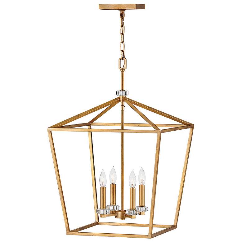Image 1 Hinkley Stinson 18"W Distressed Brass 4-Light Chandelier