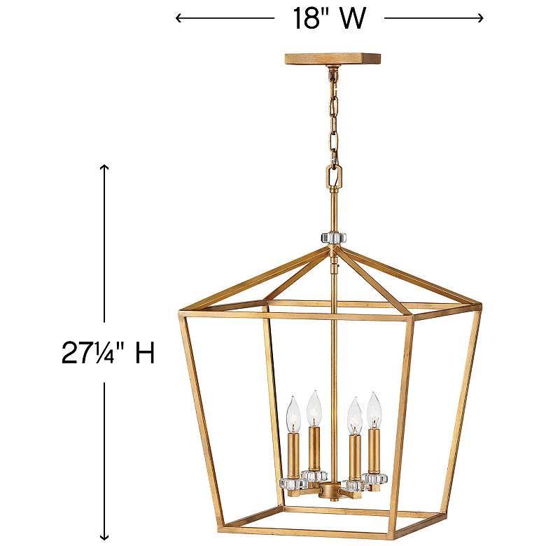 Image 3 Hinkley Stinson 18"W Distressed Brass 4-Light Chandelier more views