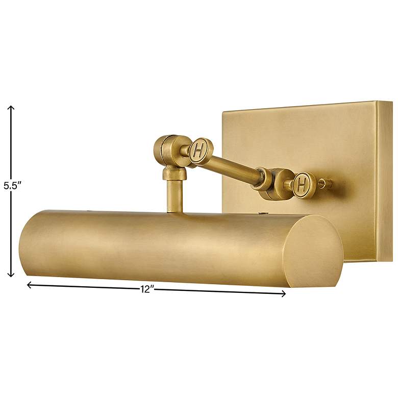 Image 5 Hinkley Stokes 12" Heritage Brass Plug-In Accent Light Picture Light more views