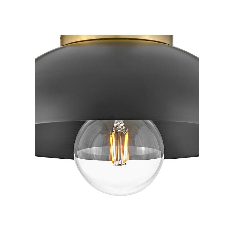Image 2 Hinkley Stu 11" Wide Black and Lacquered Brass Ceiling Light more views