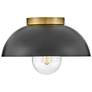 3_Hinkley Stu 11" Wide Black and Lacquered Brass Ceiling Light more views