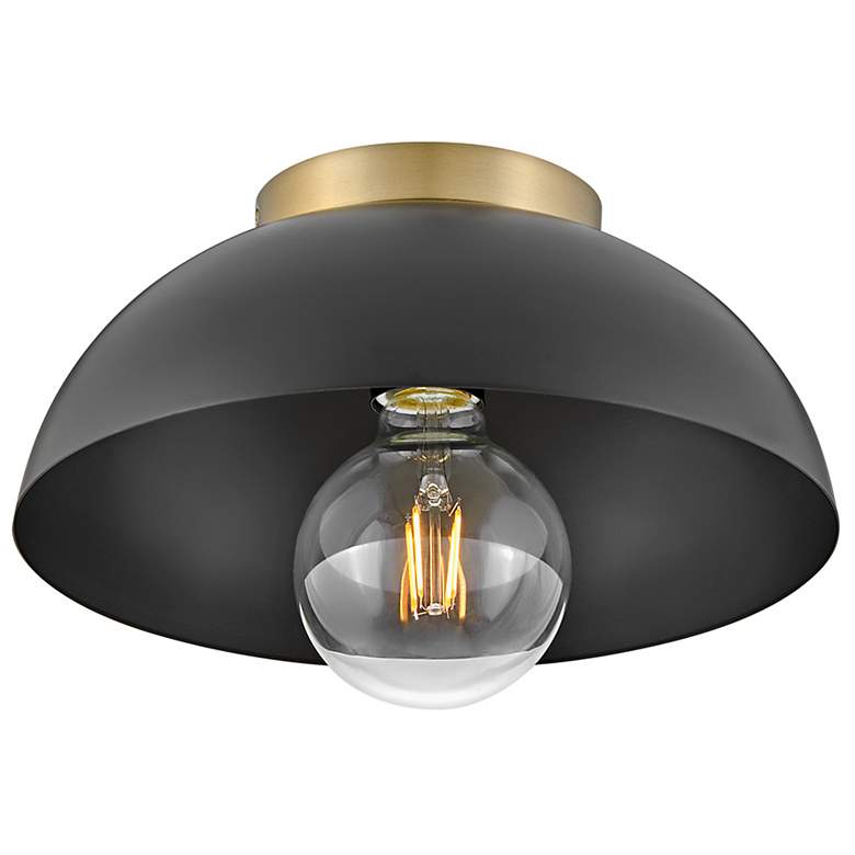 Image 4 Hinkley Stu 11" Wide Black and Lacquered Brass Ceiling Light more views