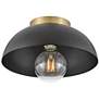 4_Hinkley Stu 11" Wide Black and Lacquered Brass Ceiling Light more views