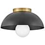 5_Hinkley Stu 11" Wide Black and Lacquered Brass Ceiling Light more views