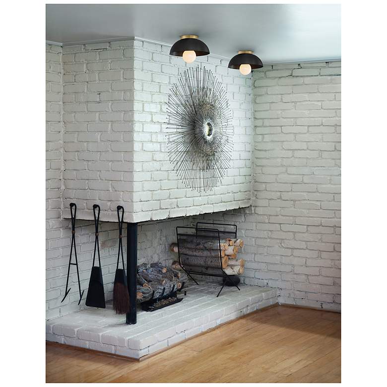 Image 6 Hinkley Stu 11" Wide Black and Lacquered Brass Ceiling Light more views