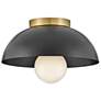 6_Hinkley Stu 11" Wide Black and Lacquered Brass Ceiling Light more views