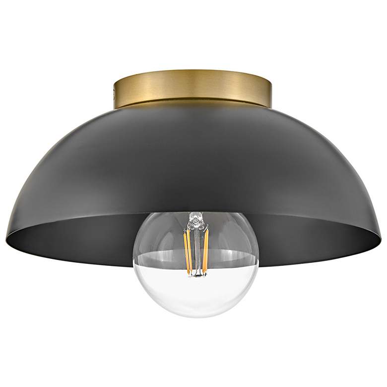 Image 7 Hinkley Stu 11" Wide Black and Lacquered Brass Ceiling Light more views