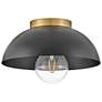 7_Hinkley Stu 11" Wide Black and Lacquered Brass Ceiling Light more views