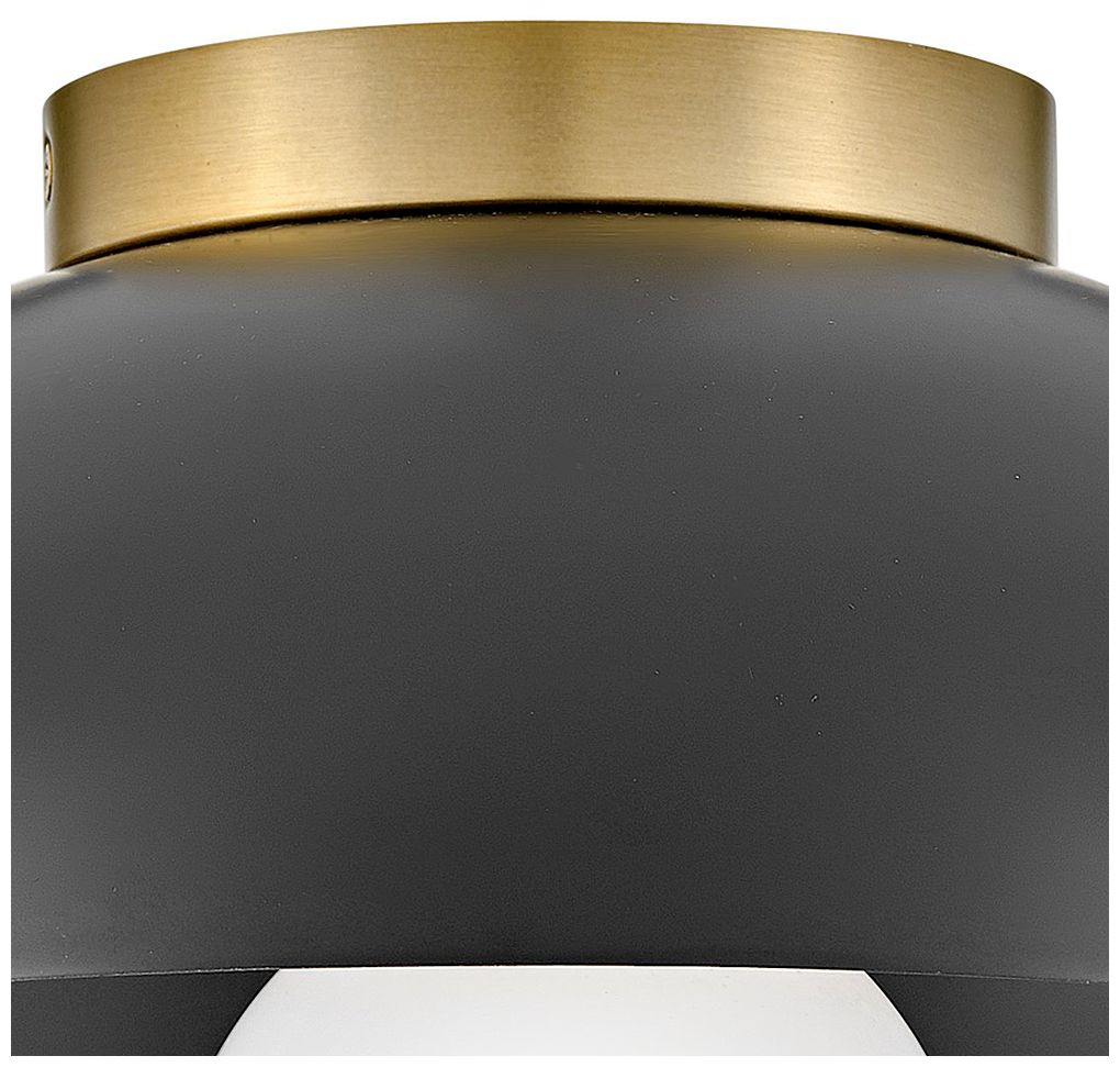 Hinkley Stu 11" Wide Black and Lacquered Brass Ceiling Light