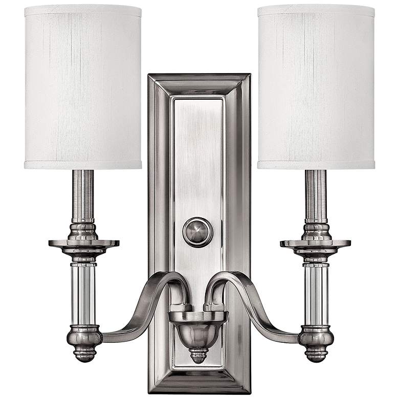 Image 1 Hinkley Sussex 15 3/4 inch High Brushed Nickel Wall Sconce