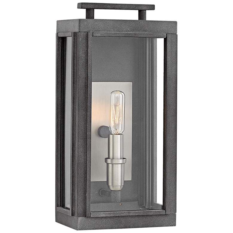 Image 1 Hinkley Sutcliffe 14" High Aged Zinc Outdoor Wall Light