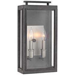 Hinkley Sutcliffe 17&quot; High Aged Zinc Outdoor Wall Light