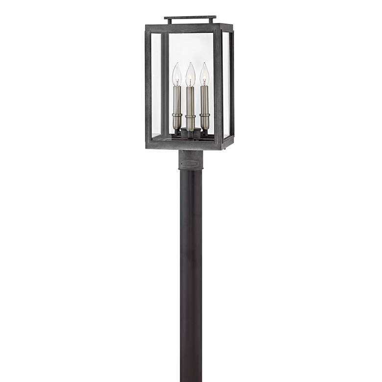 Image 1 Hinkley Sutcliffe 20 inch High Aged Zinc Outdoor Post Light