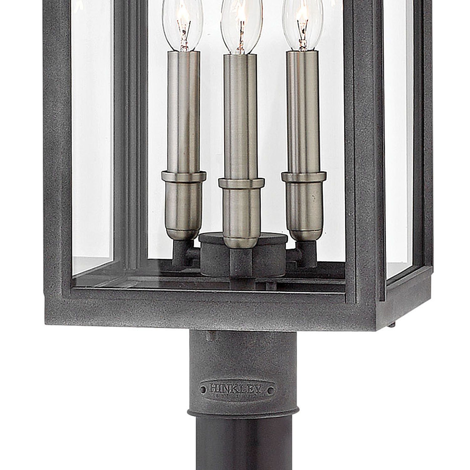 Image 3 Hinkley Sutcliffe 20" High Aged Zinc Outdoor Post Light more views