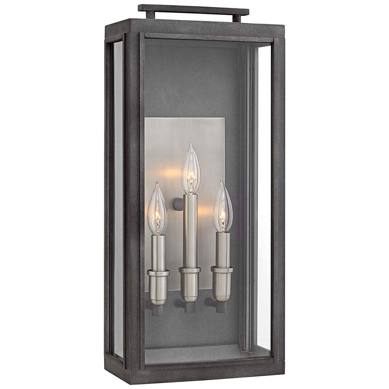 Image 1 Hinkley Sutcliffe 22" High Aged Zinc Outdoor Wall Light