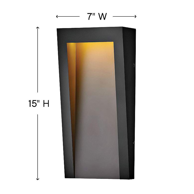 Image 4 Hinkley Taper 15" High Textured Black LED Outdoor Wall Light more views