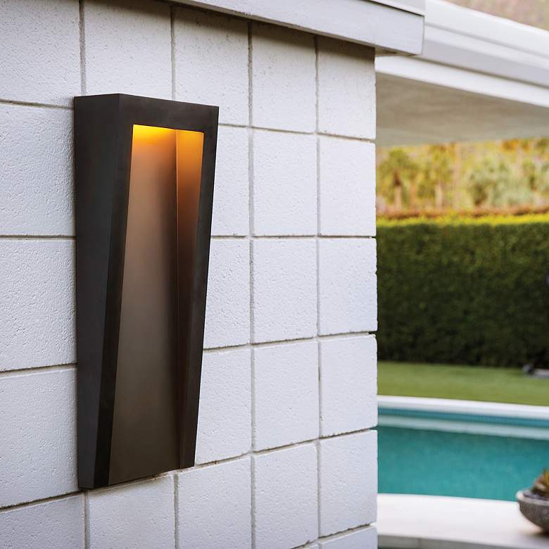 Image 1 Hinkley Taper 24" High Textured Black LED Outdoor Wall Light