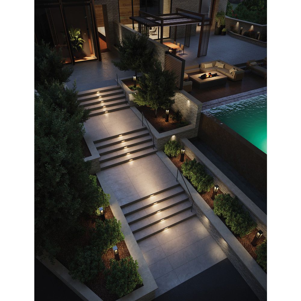 Thumbnail4 of Hinkley Taper 8 1/2"W Matte Black LED Landscape Step Light more views