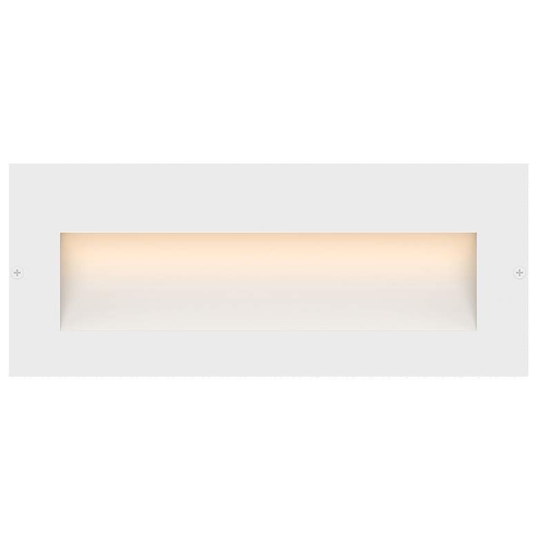 Image 1 Hinkley Tapered 8" Satin White Horizontal 12V LED Landscape Step Light