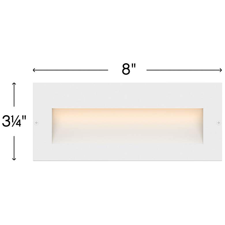 Image 3 Hinkley Tapered 8" Satin White Horizontal 12V LED Landscape Step Light more views