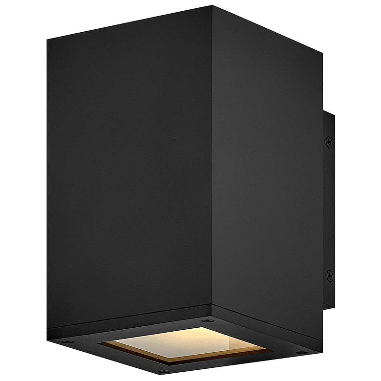 Image 1 Hinkley Tetra 8"H Black Rectangular LED Outdoor Wall Light