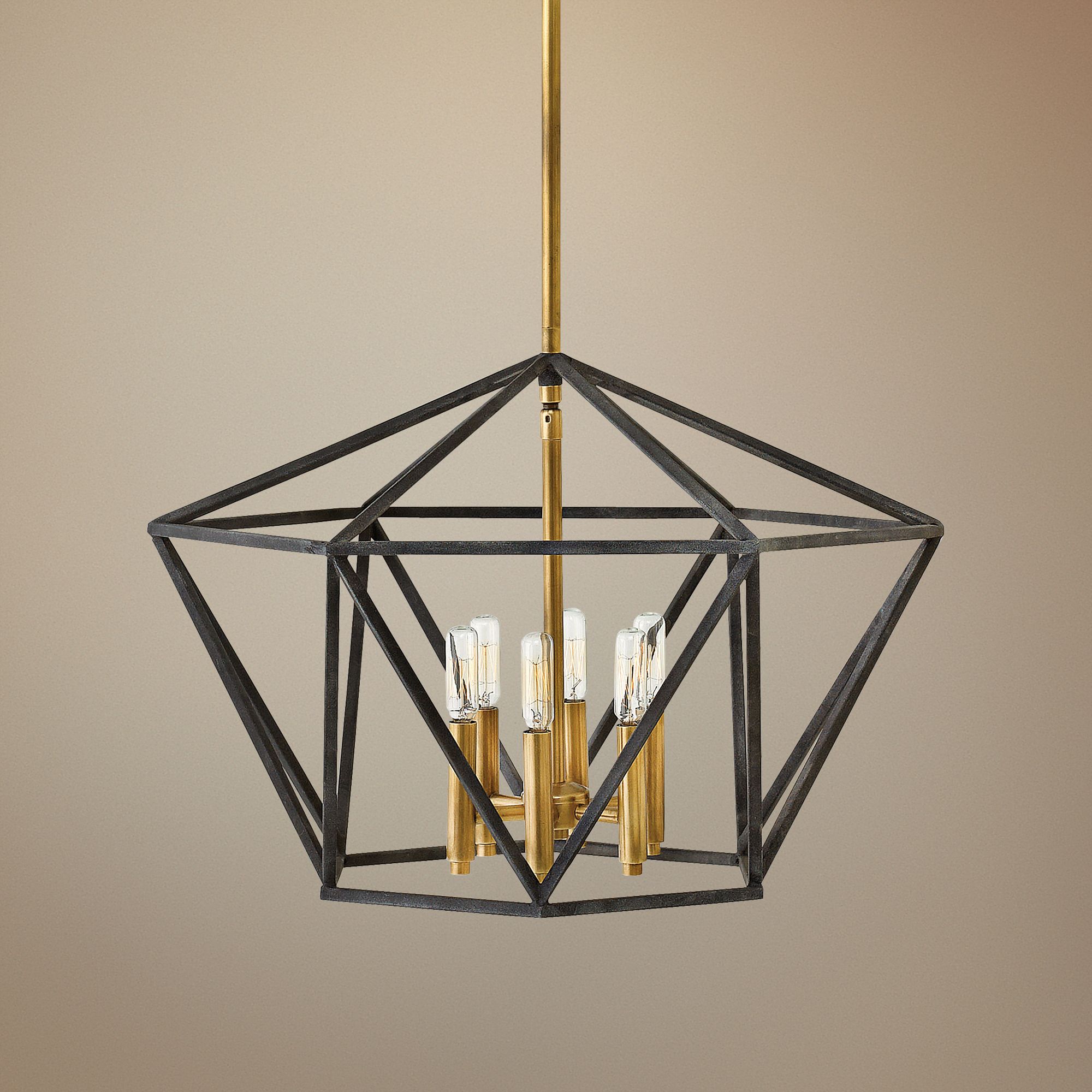 Brass geometric online pendant light