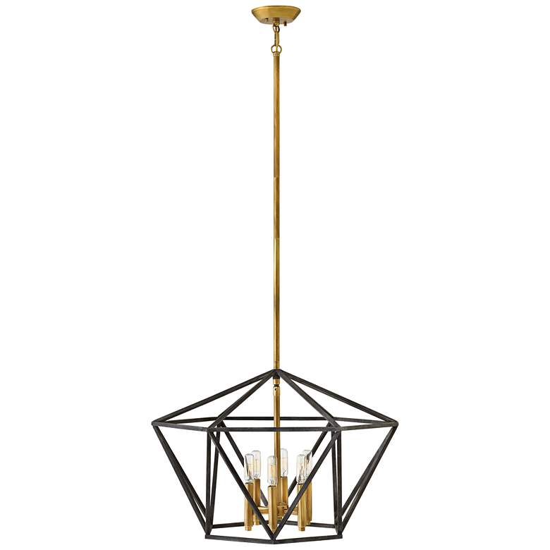 Image 3 Hinkley Theory 24.3 inch Wide Black and Brass Geometric Modern Chandelier more views