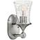 Hinkley Thistledown 10 1/2" Brushed Nickel-Seedy Glass Wall Sconce