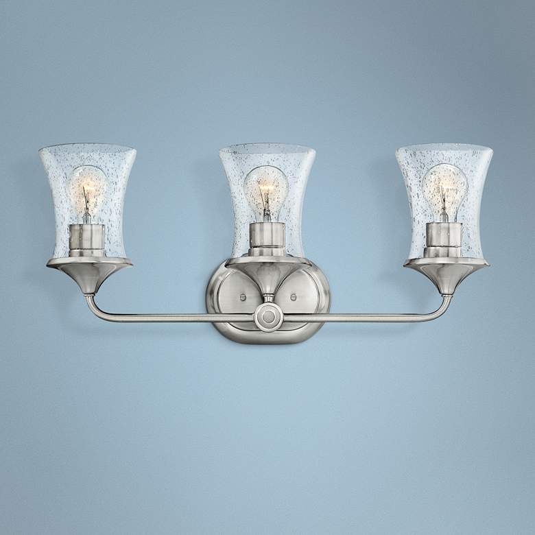 Image 1 Hinkley Thistledown 24"W Brushed Nickel 3-Light Bath Light