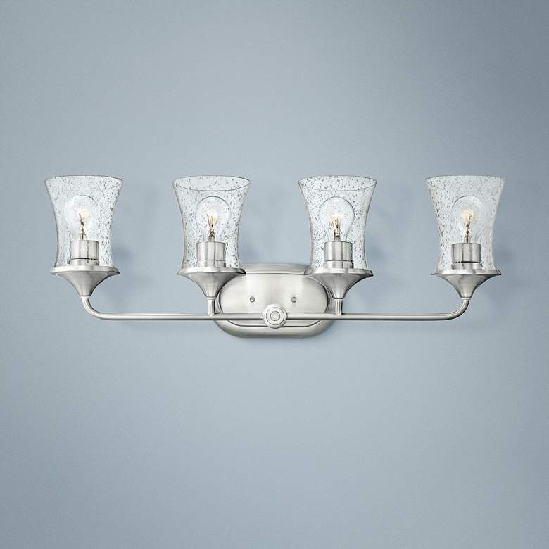 Image 1 Hinkley Thistledown 30"W Brushed Nickel 4-Light Bath Light