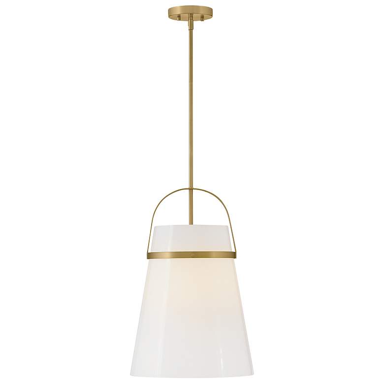 Image 1 Hinkley Tori 14" Wide Lacquered Brass Bell Pendant Light