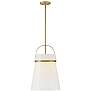 1_Hinkley Tori 14" Wide Lacquered Brass Bell Pendant Light