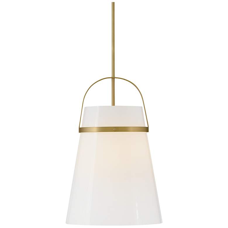 Image 4 Hinkley Tori 14" Wide Lacquered Brass Bell Pendant Light more views