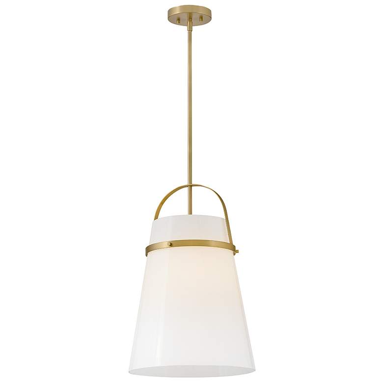 Image 6 Hinkley Tori 14" Wide Lacquered Brass Bell Pendant Light more views