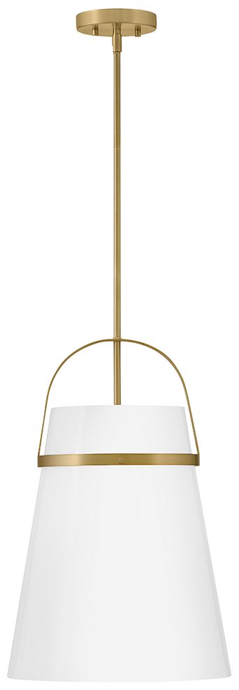 Image 7 Hinkley Tori 14" Wide Lacquered Brass Bell Pendant Light more views