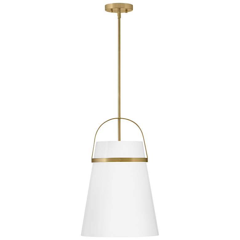 Image 7 Hinkley Tori 14" Wide Lacquered Brass Bell Pendant Light more views