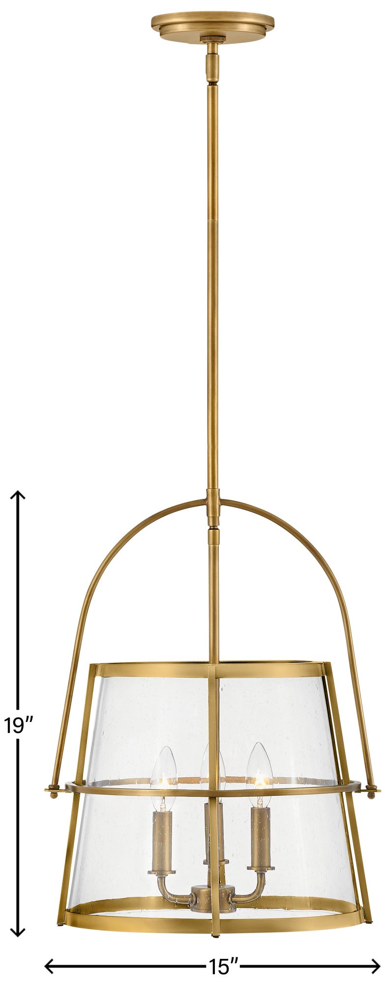 Hinkley Tournon 15" Wide Heritage Brass 4-Light Pendant