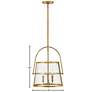 Hinkley Tournon 15" Wide Heritage Brass 4-Light Pendant