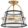 Hinkley Tournon 15" Wide Heritage Brass and Black Ceiling Light