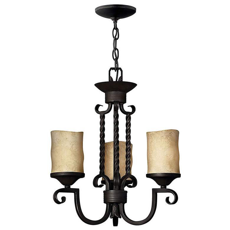 Image 1 Hinkley Traditional 16.5" Black Finish Candle Glass Scroll Chandelier